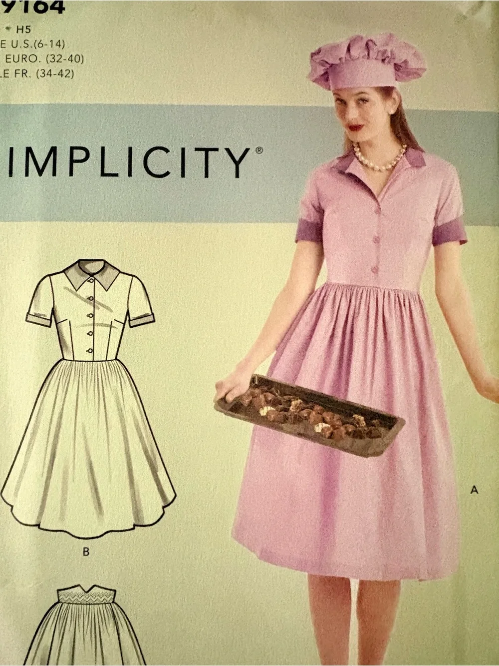 BN UNCUT SIMPLICITY 9164 H5 HALLOWEEN BAKERS COSTUMES SEWING PATTERNS 1950's